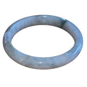 Jadeite Bangle Bracelet Grade A Natural Green Hues Polished Finish Elegant Desig